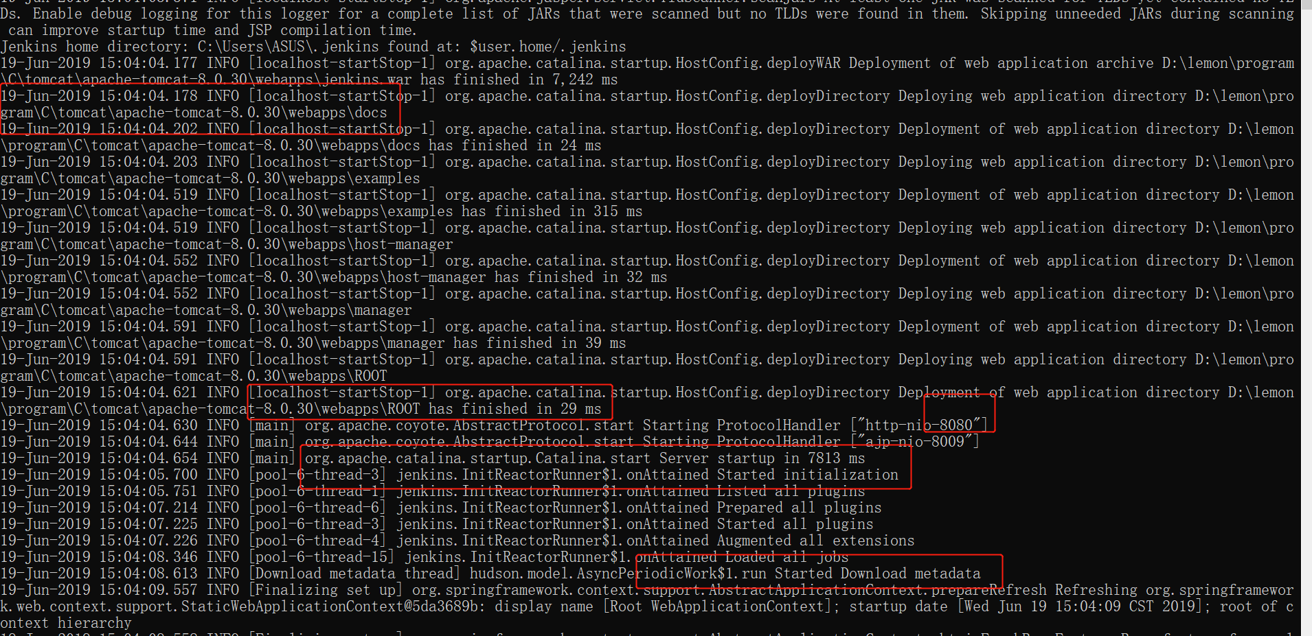 tomacat 启动 jenkins